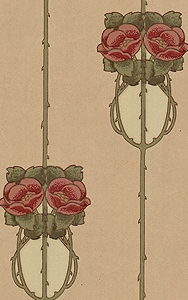 art nouveau behang rozen