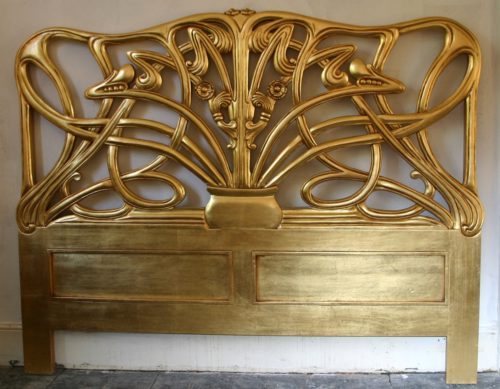 Chéri Art Nouveau bed Michelle Pfeiffer goud mahonie hoofdeinde headboard