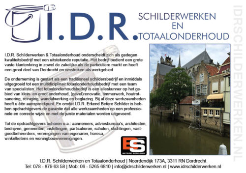 A5 flyer ontworpen voor I.D.R. Schilderwerken en totaalonderhoud
