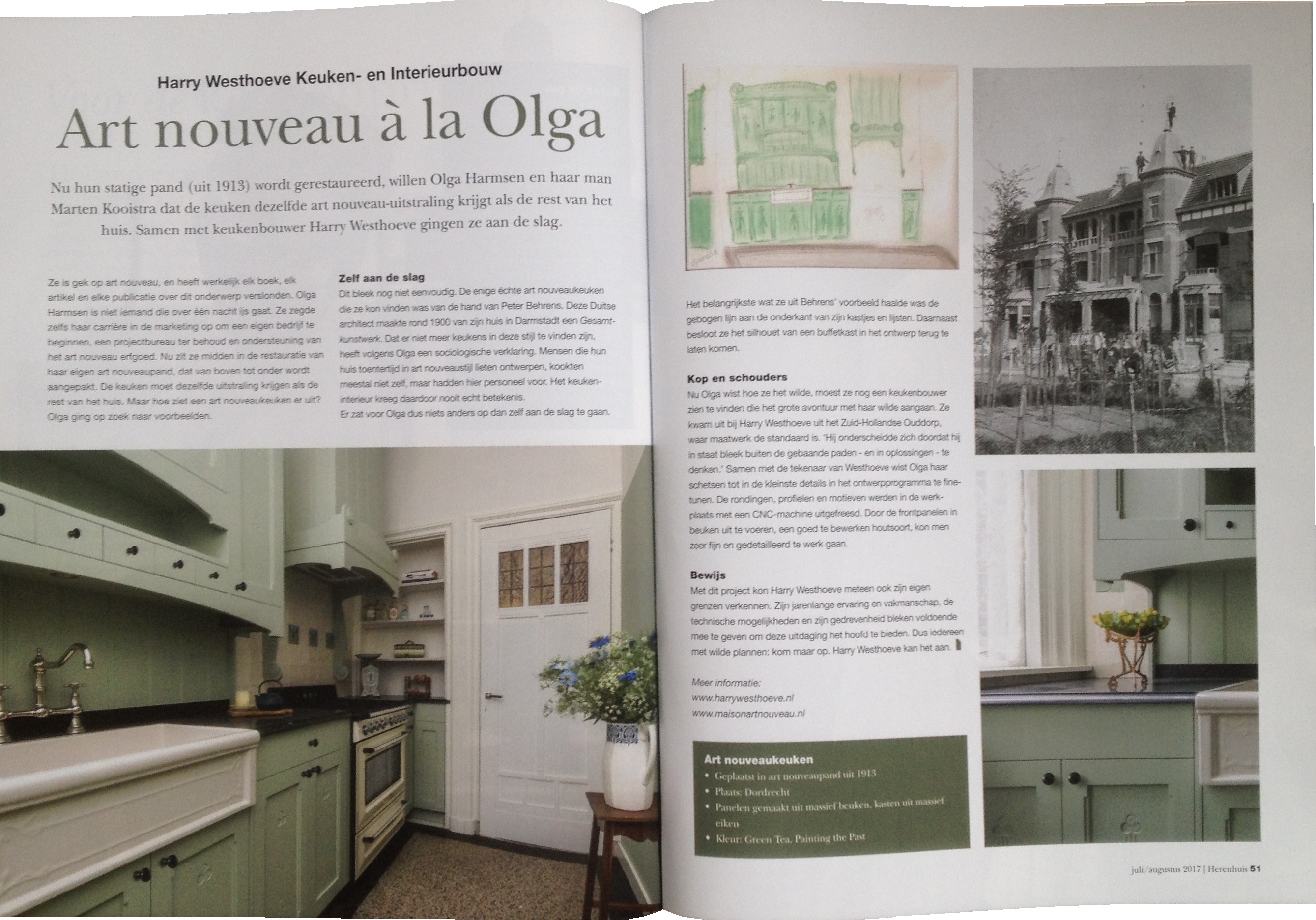 Art Nouveau keuken à la Olga in Herenhuis Magazine