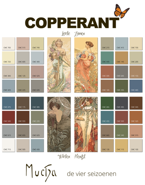 Mucha-kleurenpalet van Copperant